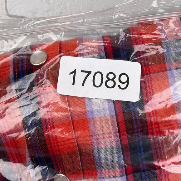 High Noon Shirt Mens XLarge Orange‎ Blue Plaid Pearl Snap Western Cowboy Cotton - Picture 9 of 9